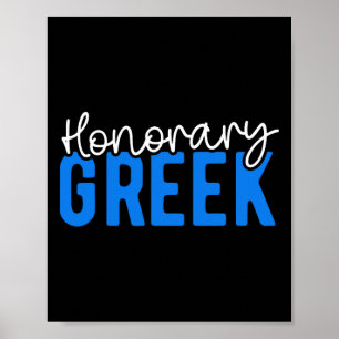 Affiche Drapeau grec drôle grec honoraire Grèce Gréco-Amér