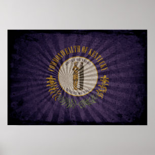 Affiche Drapeau grunge frais du Kentucky