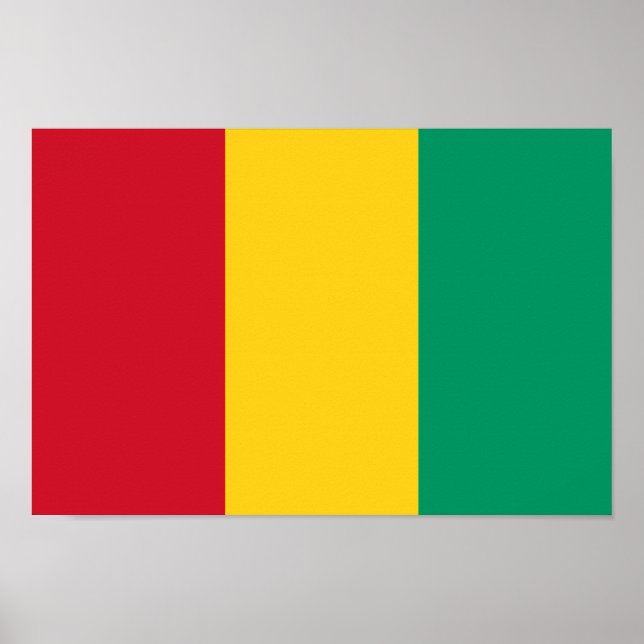 Affiche Drapeau Guinée (Devant)