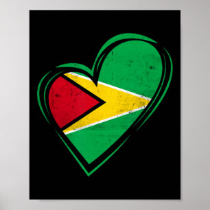 Affiche Drapeau Guyana Guyanais Caraïbes Croisière Cricket