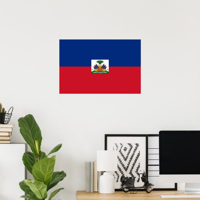 Affiche Drapeau Haïti (Bureau à domicile)