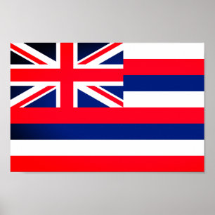 Affiche Drapeau Hawaï