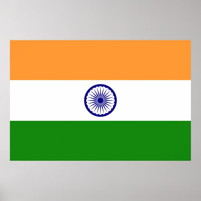 Affiche Drapeau Inde (Devant)