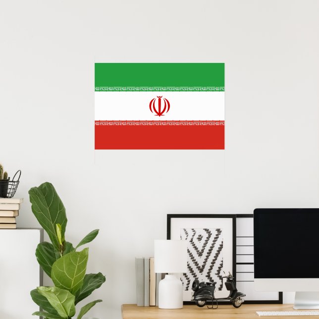 Affiche Drapeau iranien (Bureau à domicile)