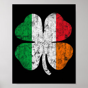Affiche Drapeau irlandais italien Italie Irlande St Patric