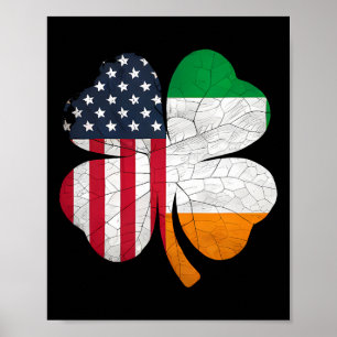Affiche Drapeau irlando-américain Drapeau de l'Irlande Fêt