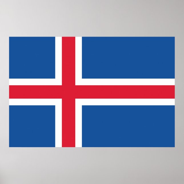 Affiche Drapeau Islande (Devant)