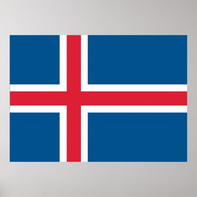 Affiche Drapeau Islande (Devant)