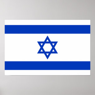 Affiche Drapeau Israël - Drapeau israélien - Étoile de Dav