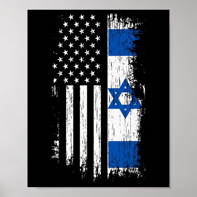 Affiche Drapeau Israélien Américain - Chemise Fierté Israë (Devant)