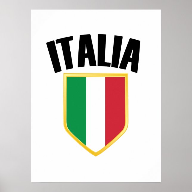 Affiche Drapeau Italia Crest Italie (Devant)