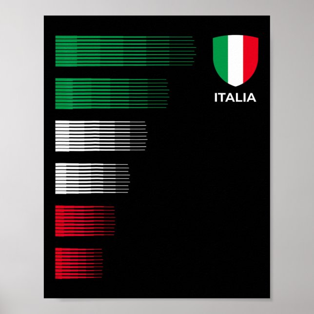 Affiche Drapeau Italie Emblème - Fierté italienne Ascendan (Devant)