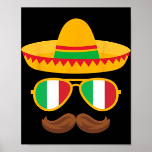 Affiche Drapeau Italie Sungles Italien Cinco De Mayo Mexic