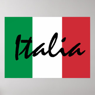 Affiche Drapeau italien personnalisé Italia