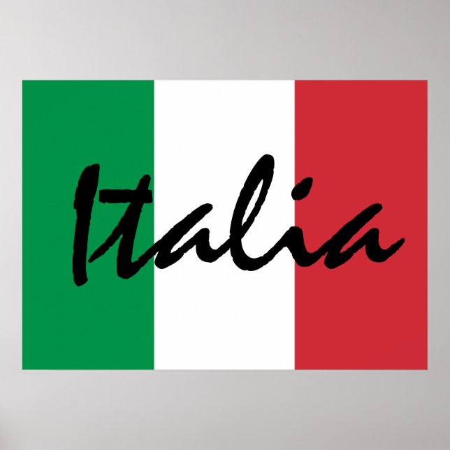 Affiche Drapeau italien personnalisé Italia (Devant)