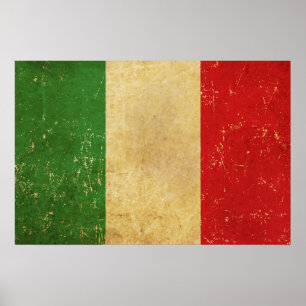 Affiche Drapeau italien Vintage Grunge Design