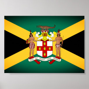 Affiche Drapeau jamaïcain / Armoiries
