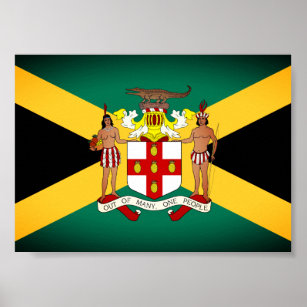 Affiche Drapeau jamaïcain / Armoiries