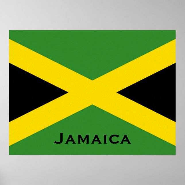 Affiche Drapeau jamaïcain avec drapeaux mondiaux Jamaïcain (Devant)