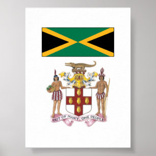 Affiche Drapeau jamaïcain et symboles culturels Fierté 