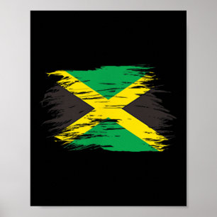 Affiche Drapeau jamaïcain Jamaïque Souvenir Amour Voyage V