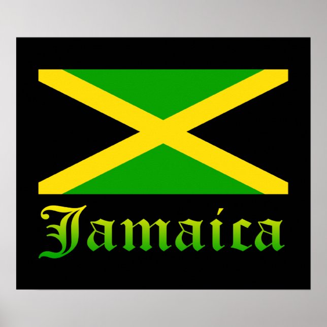 Affiche Drapeau jamaïcain, noir, vert et jaune (Devant)