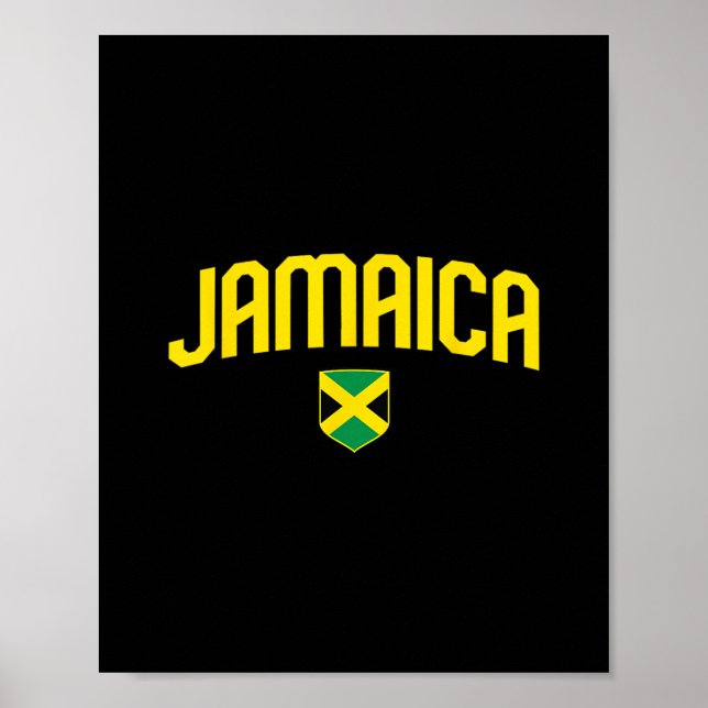 Affiche Drapeau Jamaïcain Souvenir Vintage Athlétique Thro (Devant)