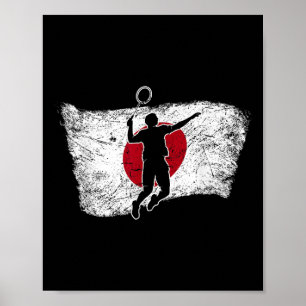 Affiche Drapeau japonais Badminton