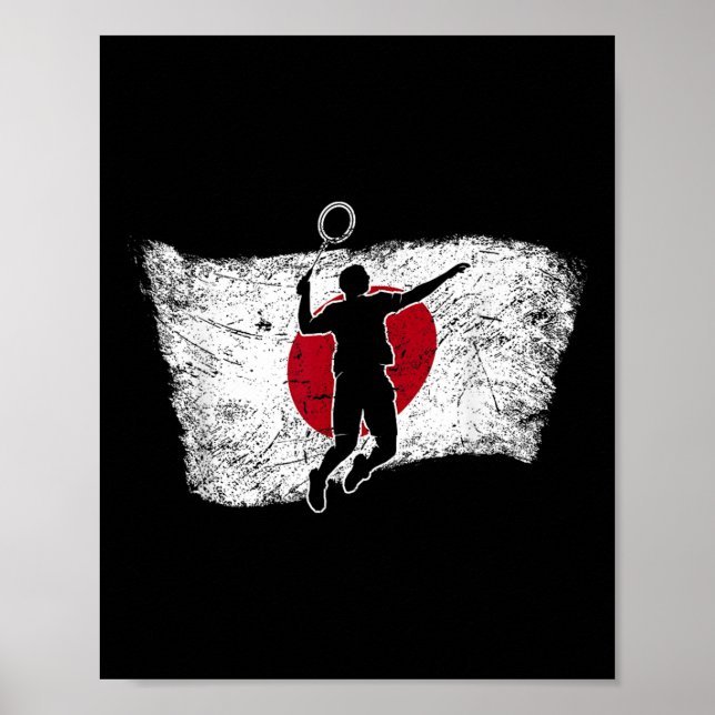 Affiche Drapeau japonais Badminton (Devant)
