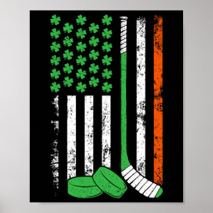 Affiche Drapeau Jour de la Saint Patrick américain Shamroc