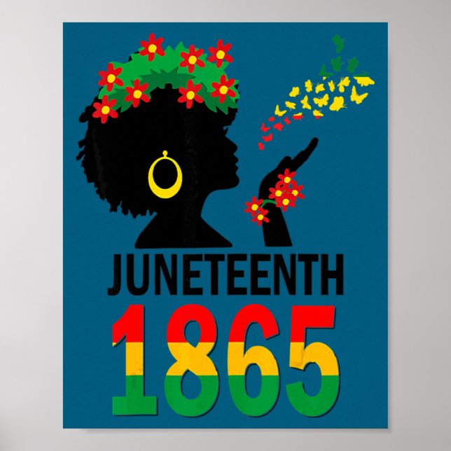 Affiche Drapeau Juneteenth femmes filles enfants 1865 afro (Devant)