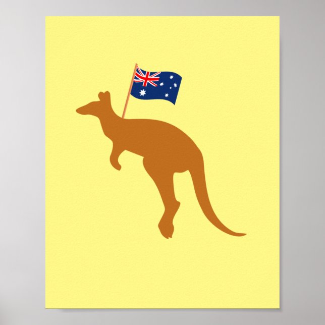 Affiche drapeau kangourou australien (Devant)