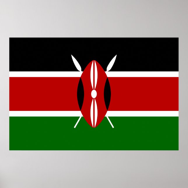 Affiche Drapeau kényan (Kenya) (Devant)