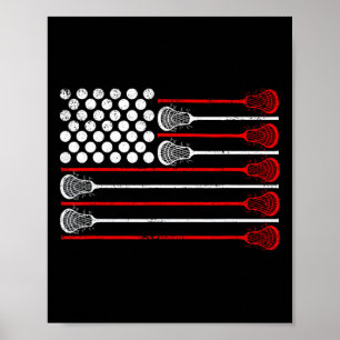 Affiche Drapeau Lacrosse Usa