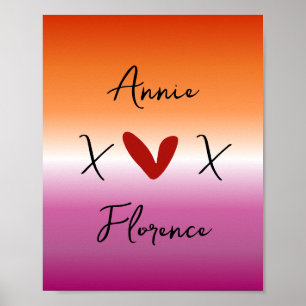 Affiche Drapeau lesbien X Love X Sunset