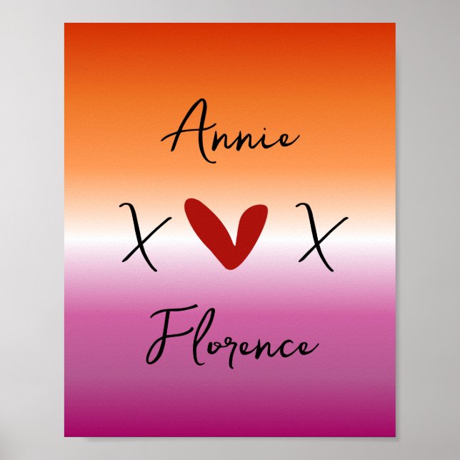 Affiche Drapeau lesbien X Love X Sunset (Devant)
