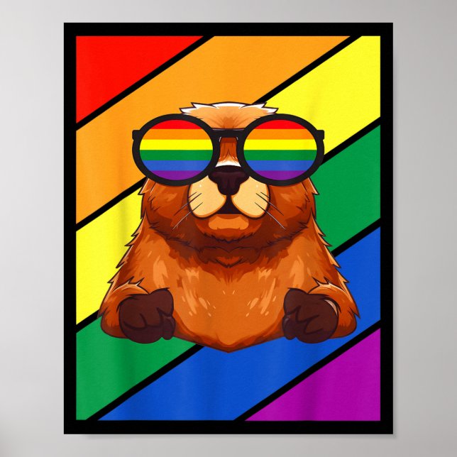 Affiche Drapeau Lgbtq Mois De La Fierté Gay Groundhog Avec (Devant)