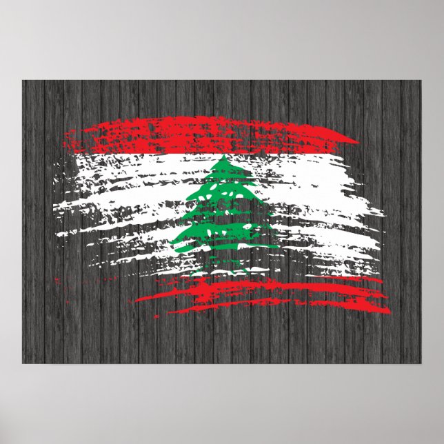 Affiche Drapeau libanais cool (Devant)