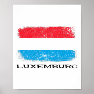 Affiche Drapeau Luxembourg Europe Voyage Vacances Europe L