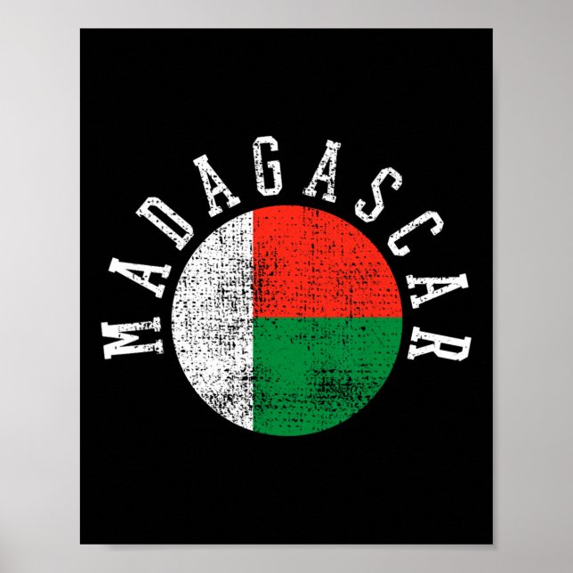 Affiche Drapeau malgache de Madagascar (Devant)