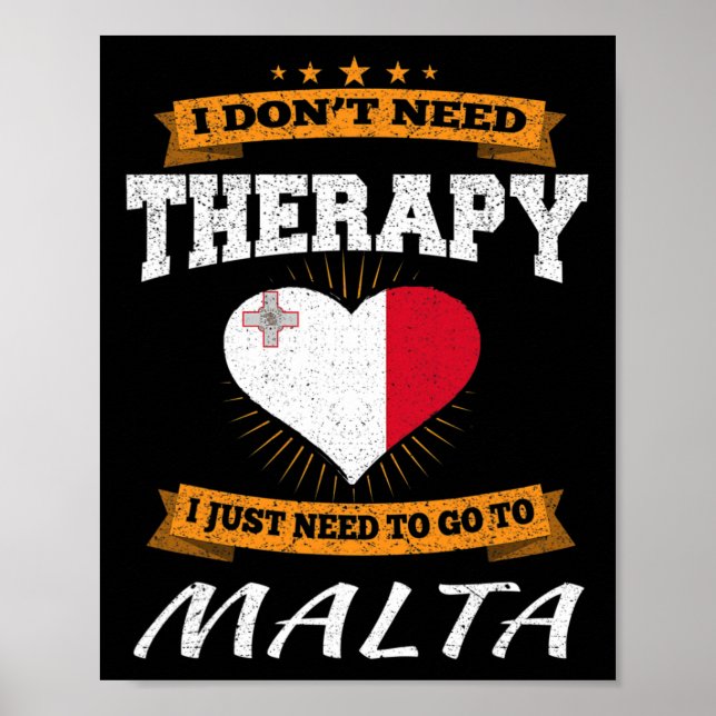 Affiche Drapeau maltais I Cadeau drôle de vacances à Malte (Devant)