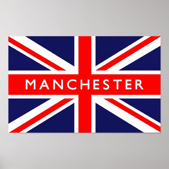 Affiche Drapeau Manchester UK (Devant)
