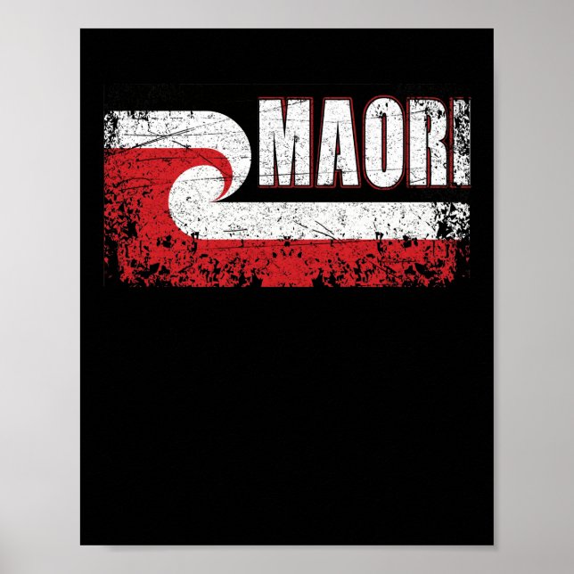Affiche Drapeau maori Nouvelle-Zélande (Devant)
