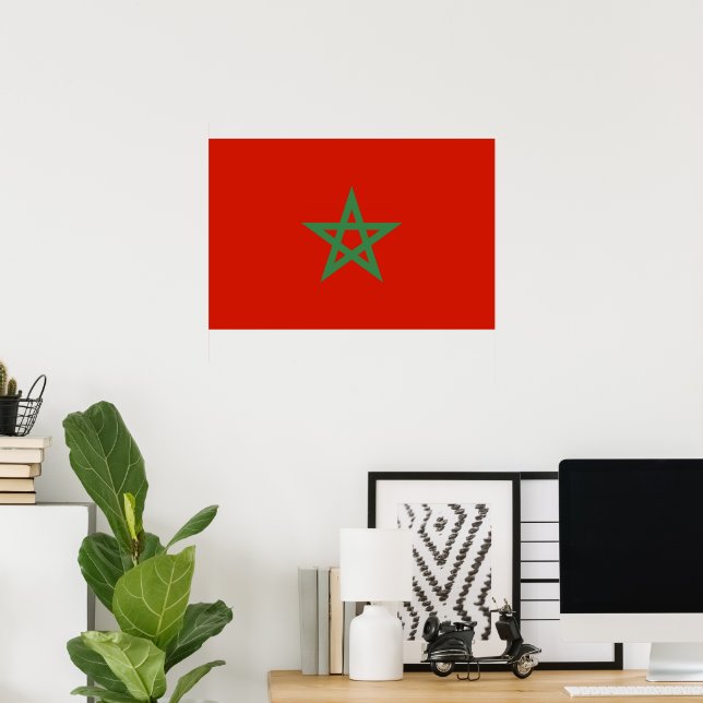 Affiche drapeau marocain (Bureau à domicile)