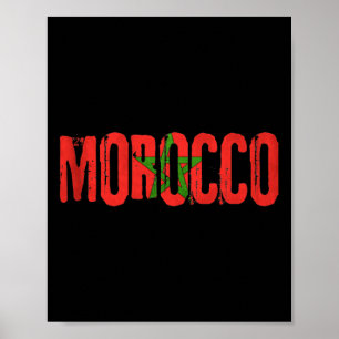 Affiche Drapeau marocain Maroc Maillot de football pour ho