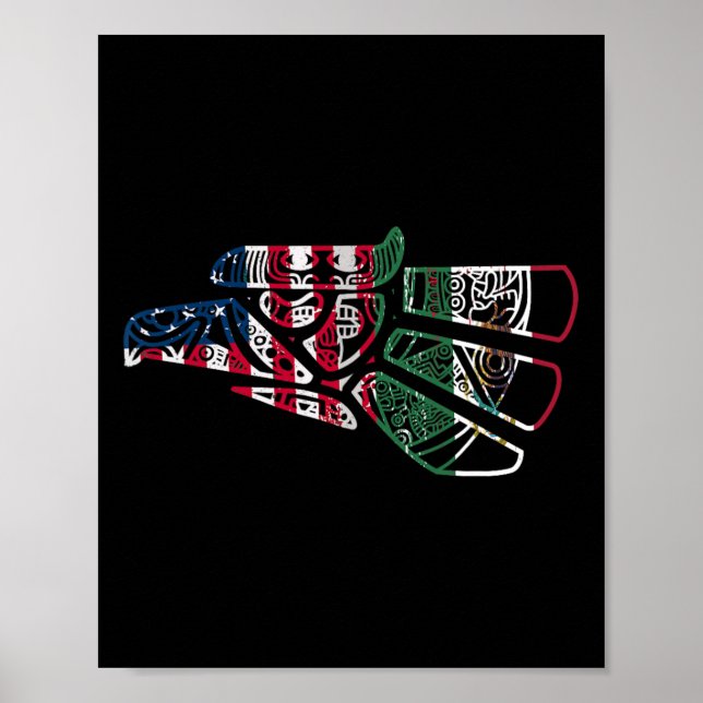 Affiche Drapeau mexicain américain Drapeau mexicain (Devant)
