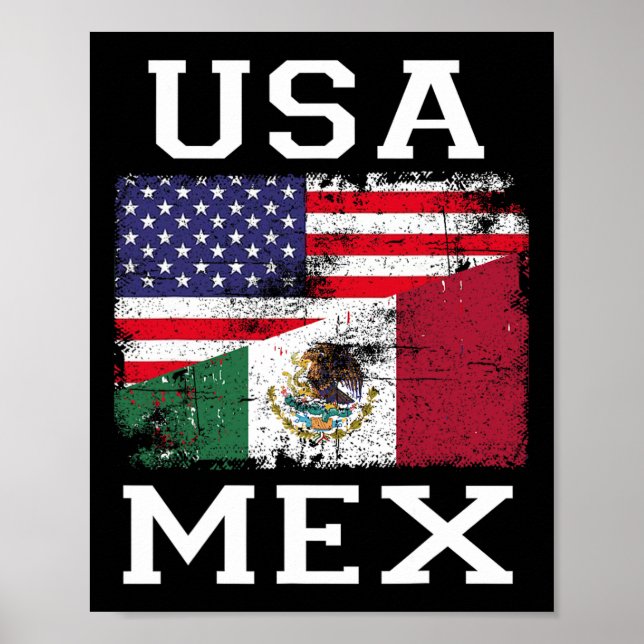 Affiche Drapeau mexicain américain Drapeau mexicain (Devant)