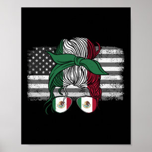 Affiche Drapeau mexicain américain Drapeau mexicain