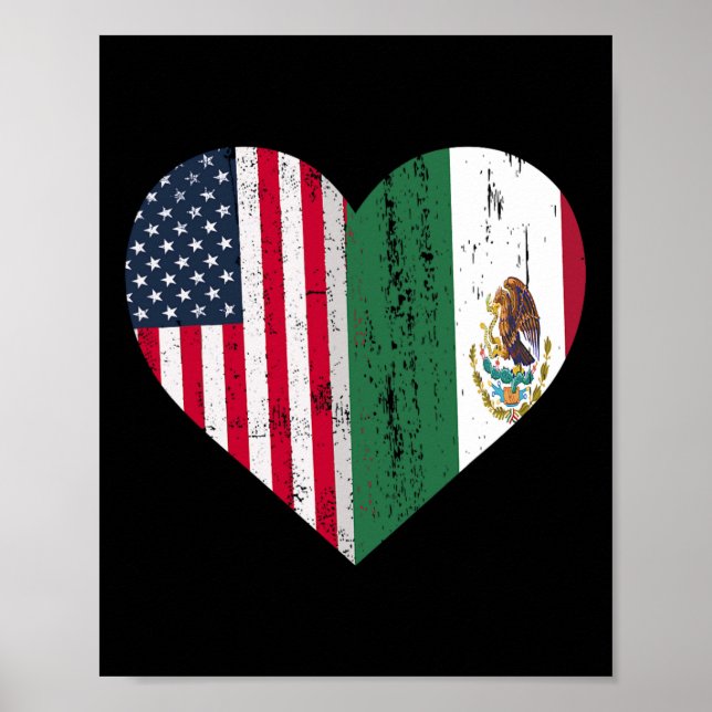 Affiche Drapeau mexicain américain Drapeau mexicain (Devant)