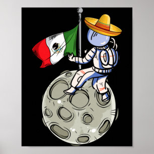 Affiche Drapeau Mexicain Astronaute Dia De Los Muertos Jou